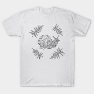 Snail with ferns T-Shirt